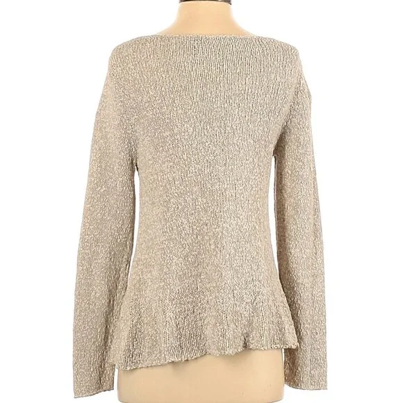 Eileen Fisher Long Sleeve Beige Knit Sweater in XS - Picture 2 of 2